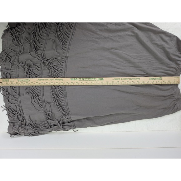 Soft Surroundings Fringe Maxi Skirt Size XS Gray Boho Hippie Gypsy Goblin Fairy - Picture 6 of 7